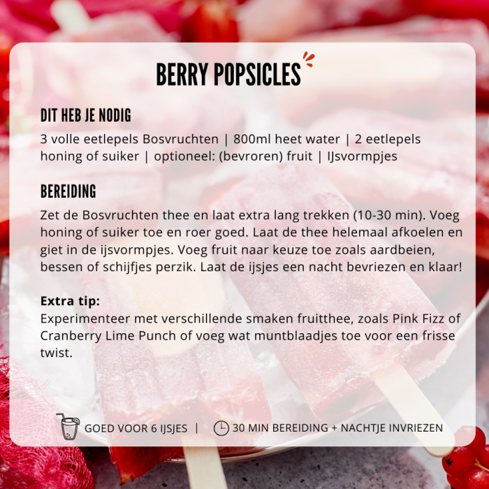 Zo maak je Berry Popsicles met Bosvruchten thee